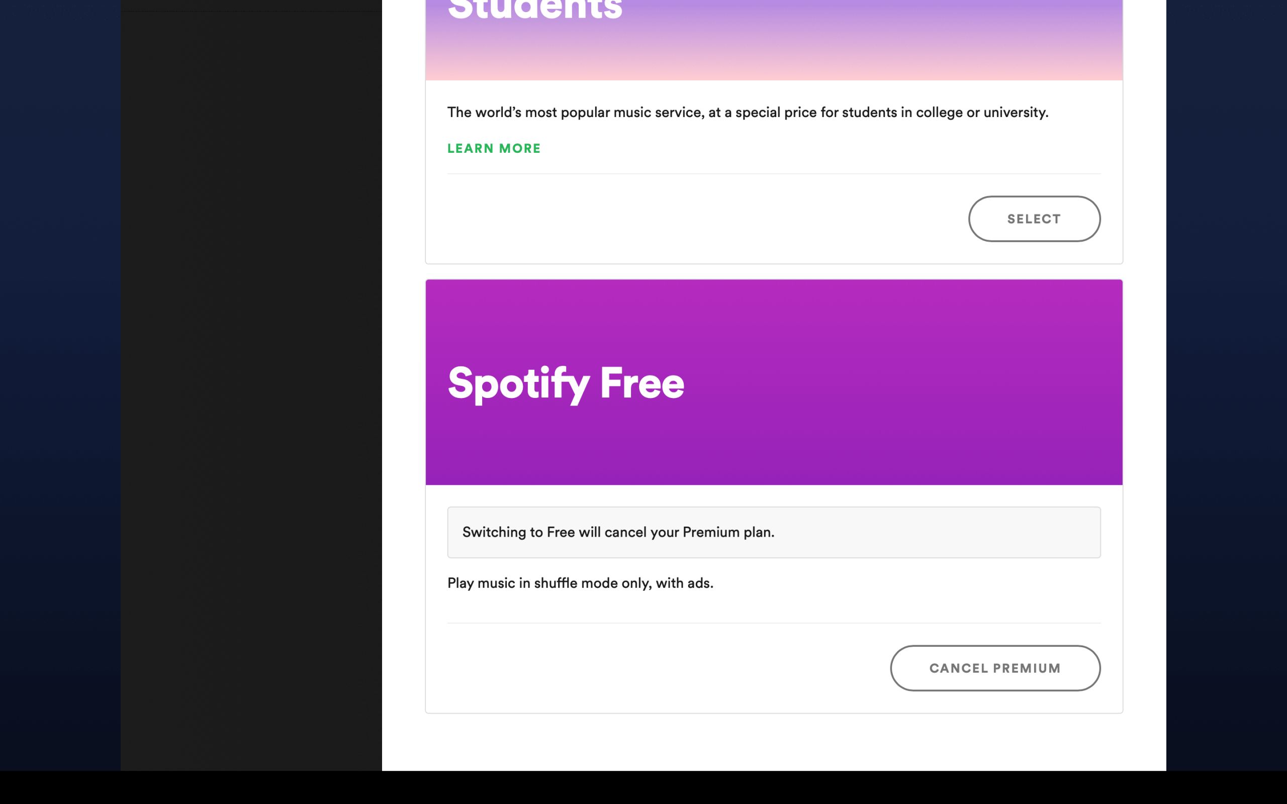 Spotify переход на бесплатную подписку